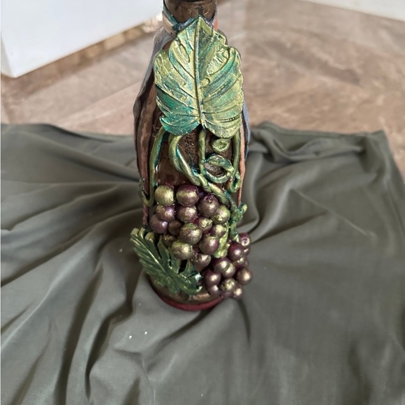 Decorative Bottle with Grapes and Leaves - Picture 1 of 4